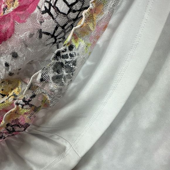 CJ Banks Womens Pullover Blouse Sheer Pink Floral Plus Size 3X - Picture 9 of 13